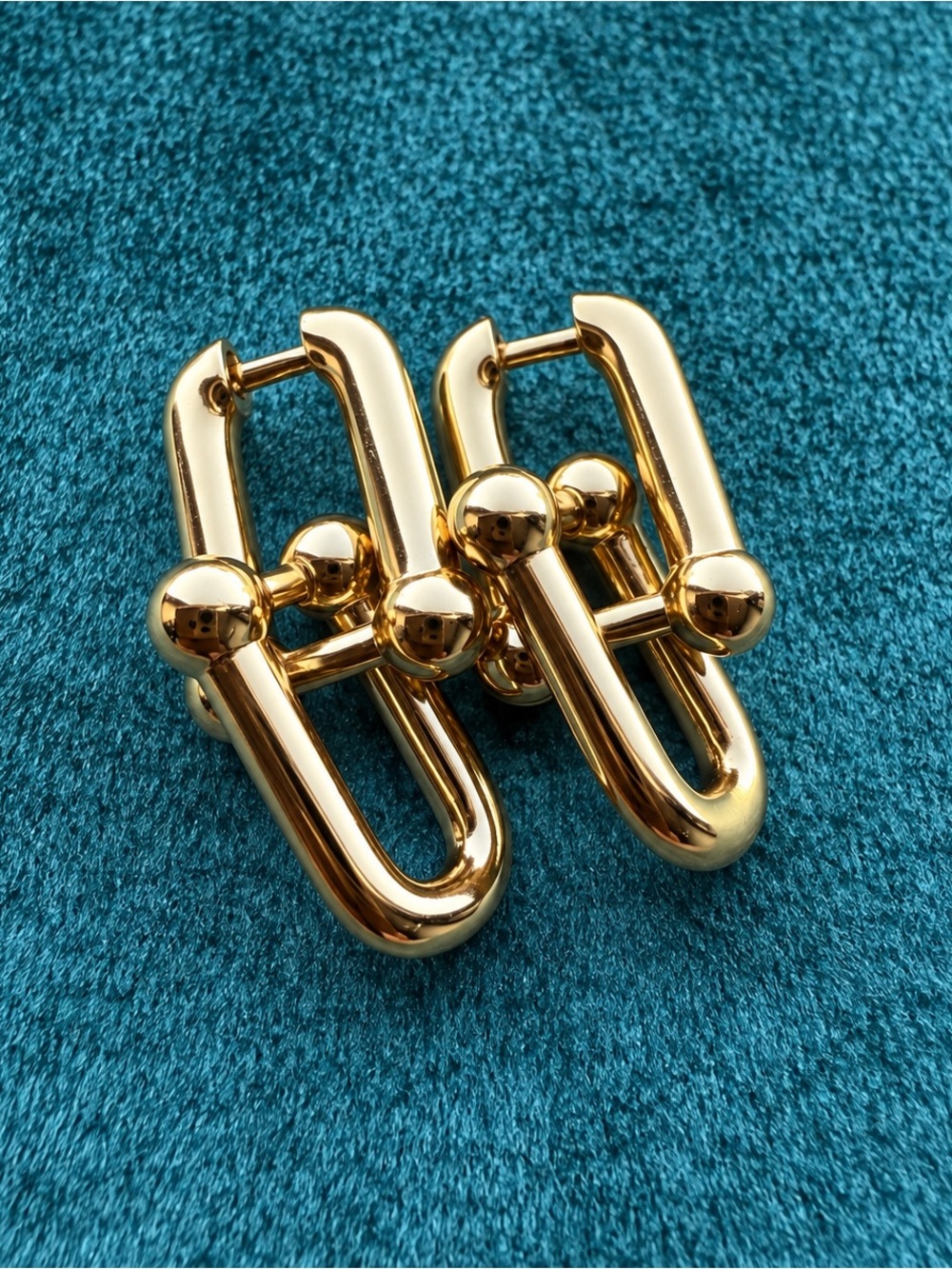 Dubai 925 Sterling Silver 18K Gold-Plated Hardware Medium Link Earrings
